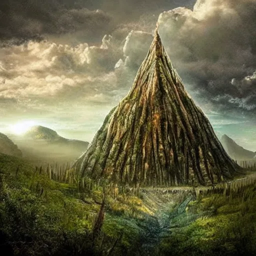 Prompt: a very beautiful crazy landscape photo of a secret civilization