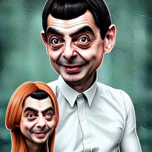 Image similar to mr. bean is willow by artgerm