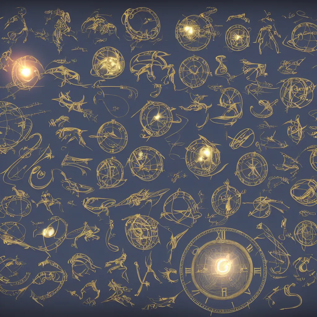 Image similar to astrological signs, futuristic, unreal engine