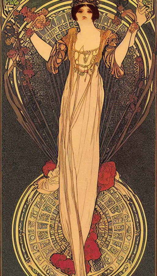 Image similar to the empress by mucha