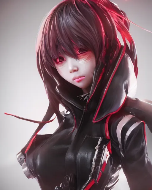 Image similar to beautiful portrait of code vein character, tzuyu from twice in code vein in the paintetly style of WLOP, artgerm, yasutomo oka, rendered in unreal engine and redshift octane , dynamic dramatic lighting, soft lighting, imagine fx, artstation