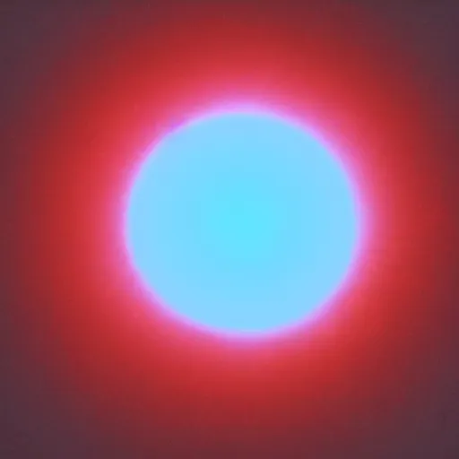 Image similar to large translucent but visible disk-shaped red glow in the sky