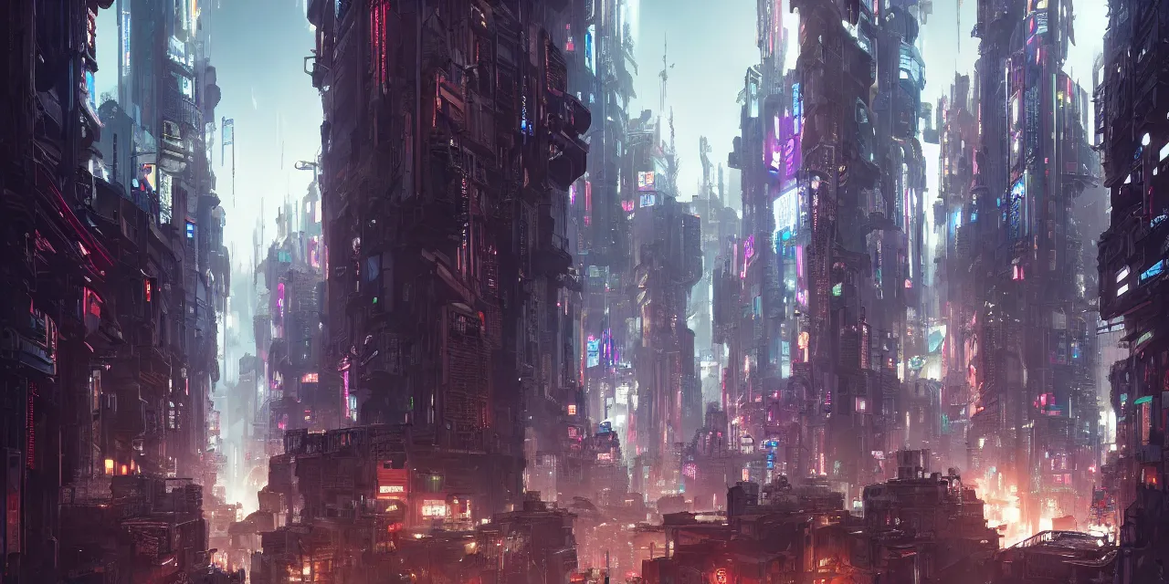 Prompt: several cyberpunk city design, by Greg Rutkowski, Feng Zhu and Kim Jung Gi, trending on Artstation, 8K, ultra wide angle, vivid color, light effect.