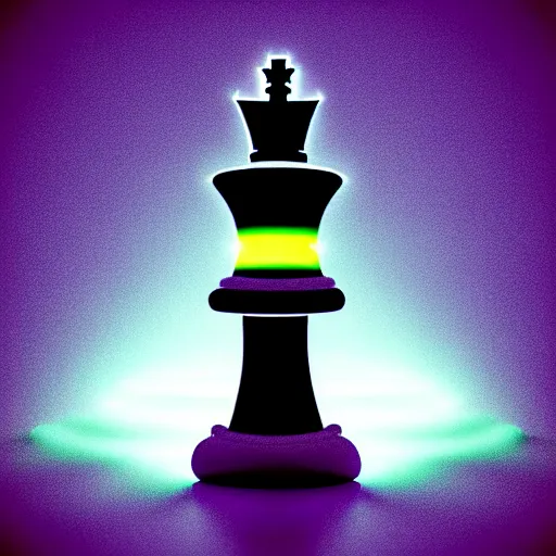 Image similar to vintage instamatic photo of a queen chess piece made of lights, bio mechanical, Puddles, Isometric 3D, smooth 3D Illustration, Cinematic Matte Painting, volumetric lighting ,