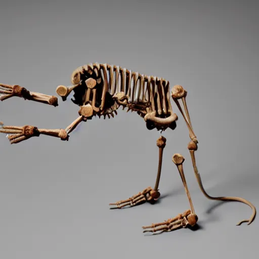 Prompt: rat skeleton controlled by strings like a puppet