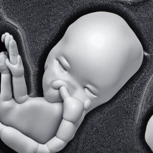 Prompt: 3 d ultrasound imagery of a human fetus at 2 weeks