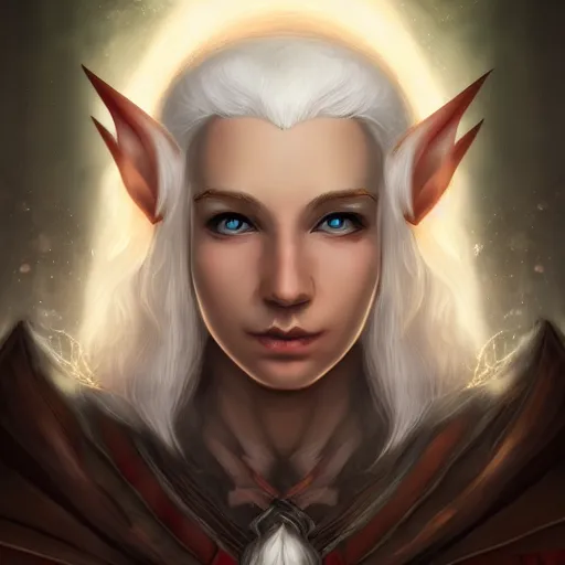 Prompt: Beautiful white haired fair skinned scholar elf with spell scroll and lightning background, realism, digital painting, detailed artwork, portrait, mythical, artstation