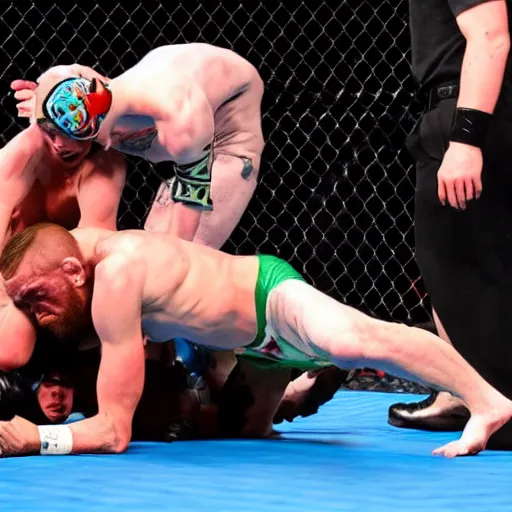 Image similar to gollum wrestling with conor mcgregor