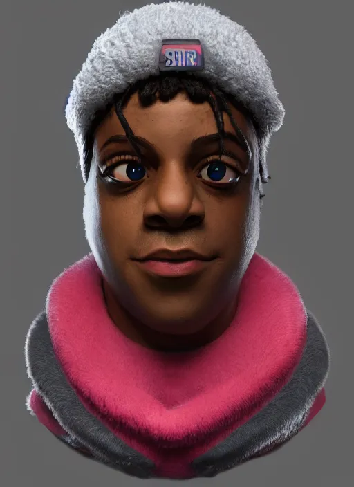 Image similar to ski mask the slump god as a fall guys character, au naturel, hyper detailed, digital art, trending in artstation, cinematic lighting, studio quality, smooth render, unreal engine 5 rendered, octane rendered