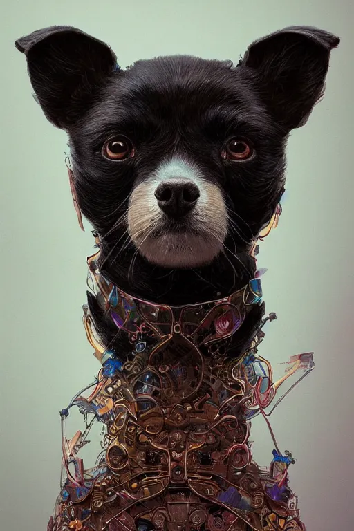 Prompt: super beautiful cute viralata cachorro intricate artwork by tooth wu and wlop and beeple, greg rutkowski, very coherent symmetrical artwork, cinematic, hyper realism, high detail, octane render, unreal engine, 8 k, vibrant colors, smooth gradients, high contrast, depth of field, aperture f 1. 2