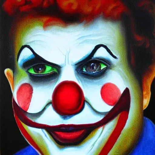 Image similar to a clown portrait