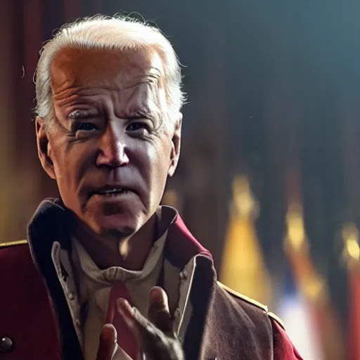 Image similar to joe biden as a pirate captain, film still, cinematic lighting