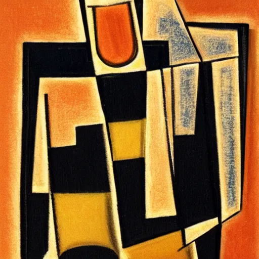 Prompt: a glass of whiskey in the style of cubism