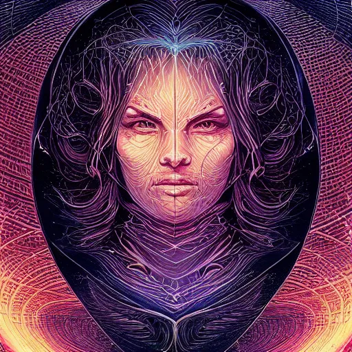 Prompt: beautiful portrait of intelligence, spatial space deformation in latent space, math art, astral plane, by artgerm and dan mumford and gustave dore, artstation