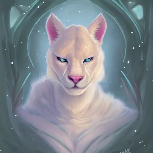 Prompt: aesthetic portrait commission of a albino male furry anthro Liger wearing a cute mint colored cozy soft pastel winter outfit, winter Atmosphere. Character design by charlie bowater, ross tran, artgerm, and makoto shinkai, detailed, inked, western comic book art, 2021 award winning painting