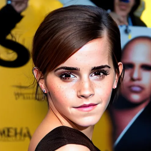 Image similar to emma watson mixed with kim kardashian, single full - figure profile