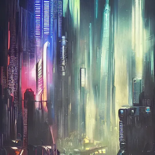 futuristic blade runner city by syd mean, | Stable Diffusion | OpenArt