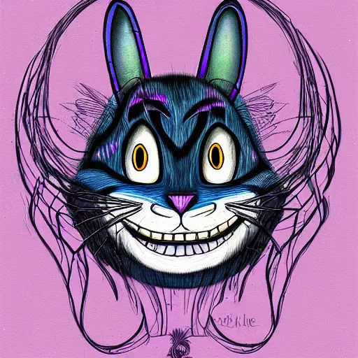 Image similar to Cheshire cat, digital painting