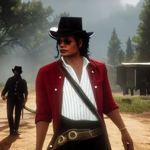 Image similar to michael jackson in red dead redemption 2