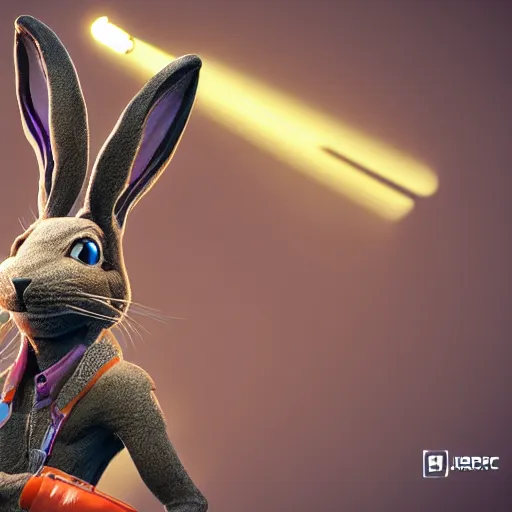 Prompt: jazz jackrabbit from epic games, video game artwork, high quality, 4 k, raytracing, rendered