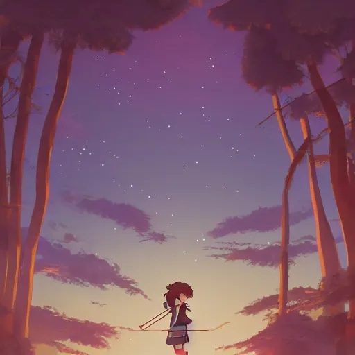 Image similar to cell shaded key visual of a young girl playing the violin in the style of studio ghibli, moebius, makoto shinkai,