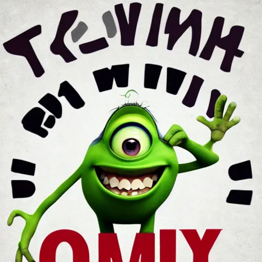 Prompt: inspirational poster of Mike Wazowski with text that says “Googly Tuesday”