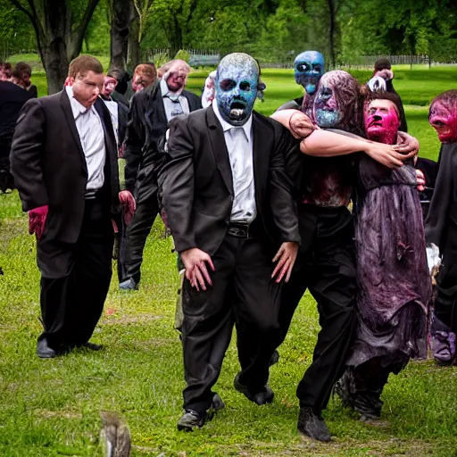 Image similar to zombies at a funeral