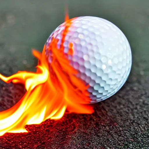 Image similar to golf ball on fire