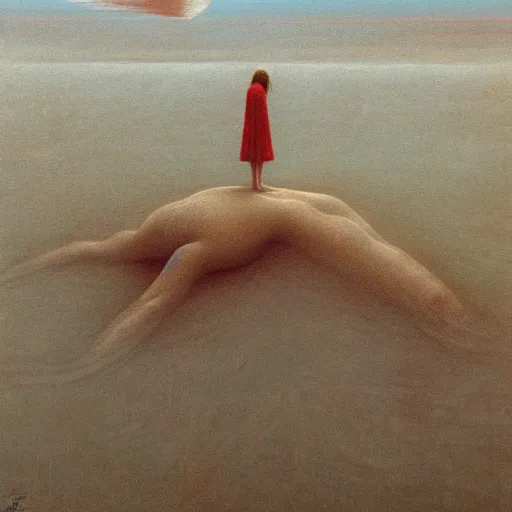 Image similar to Adrift. Alone. No rescue. Zdzisaw Beksinski