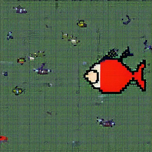 Prompt: pixel fish for video game