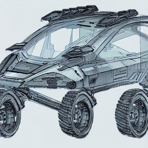 Image similar to concept art prometheus halo vehicles blueprint highly detailed