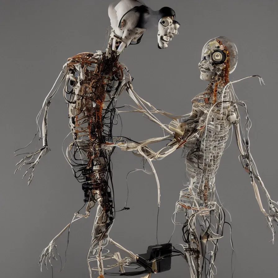 Image similar to a living automaton with nerves