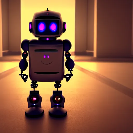 Image similar to a cute little robot. super realistic 8 k render of a dark hooded powerful elegant, cinematic composition