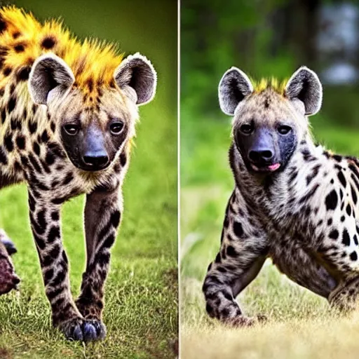 Prompt: half hyena, half jaguar