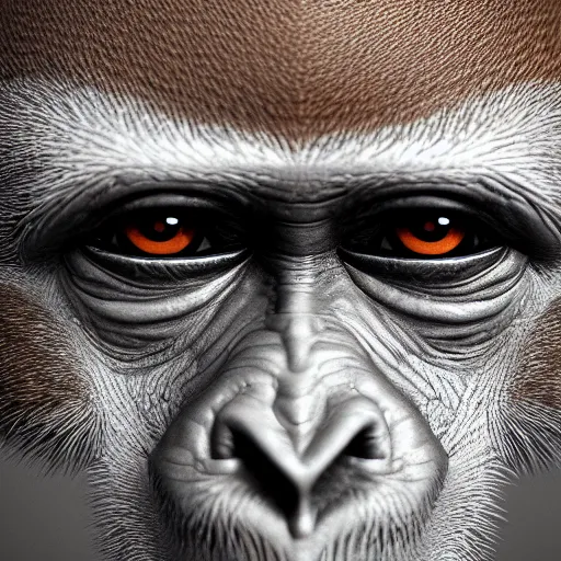 Prompt: close up photo of a monkey, photorealistic, 5 0 mm, great lighting, artstation