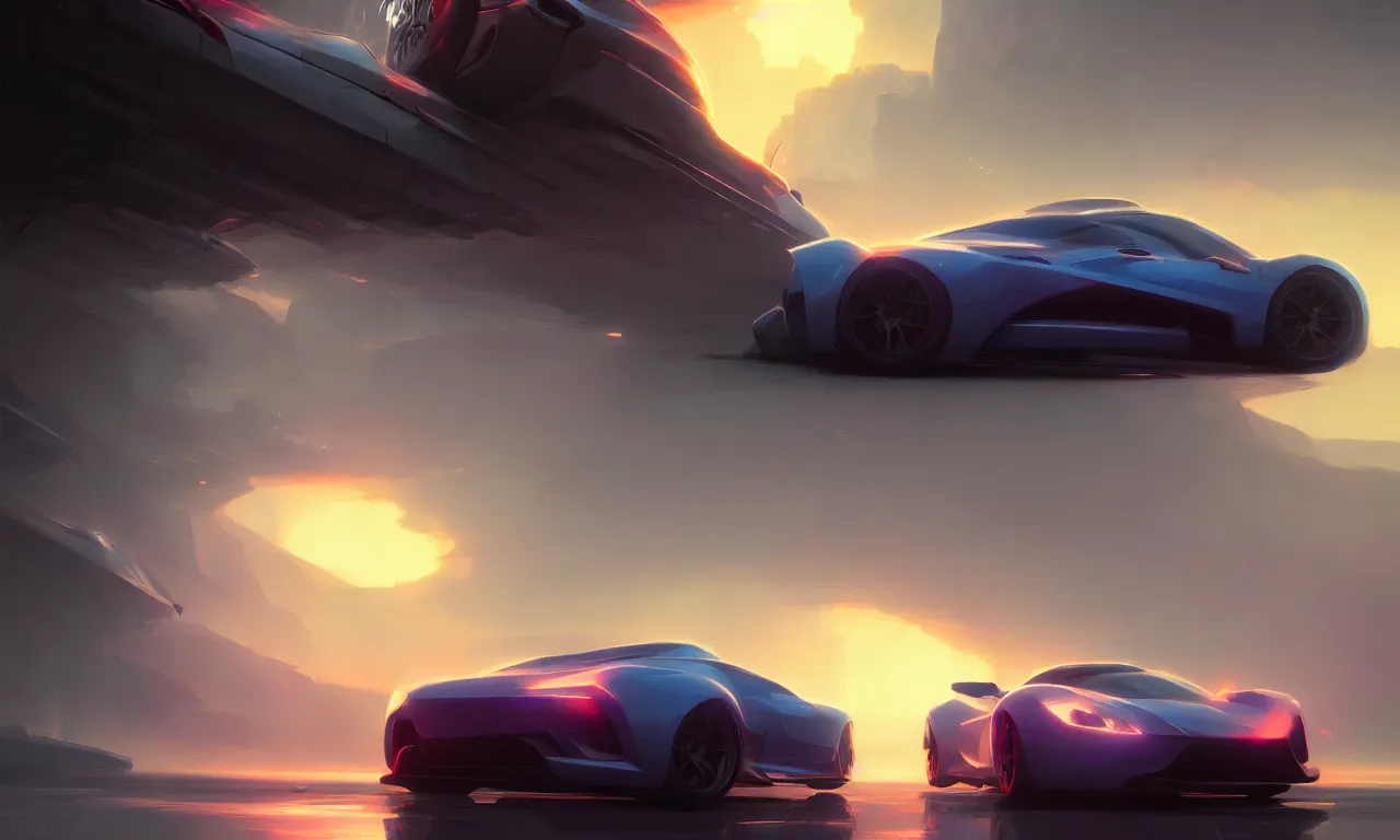 Image similar to Super car, concept art, low angle, high detail, warm lighting, volumetric, godrays, vivid, beautiful, trending on artstation, by Jordan grimmer, art greg rutkowski