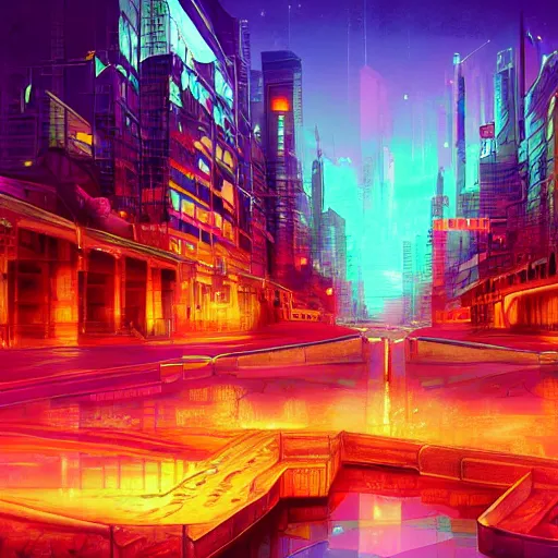 Image similar to ancient cityscape, retrowave epic art, trending on art station