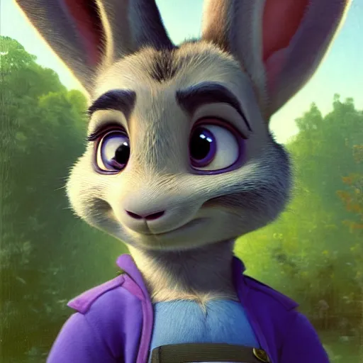 Image similar to A portrait of Judy Hopps by William-Adolph Bouguereau, Zootopia Judy Hopps