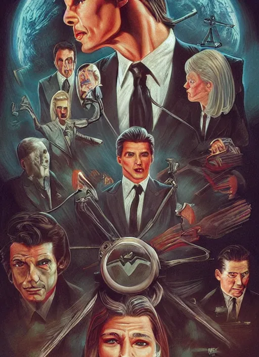 Prompt: small innocent tom cruise evil beings pull the strings, they reach into his mind, twin peaks poster art, from scene from twin peaks, by michael whelan, artgerm, retro, nostalgic, old fashioned, 1 9 8 0 s teen horror novel cover, book