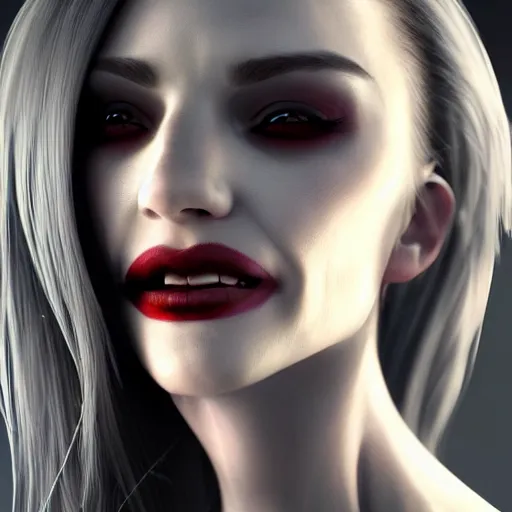 Image similar to perfectly - centered - portrait - photograph of evil vampire, the perfect human female specimen, intricate, elegant, super highly detailed, professional digital painting, artstation, concept art, smooth, sharp focus, no blur, no dof, extreme illustration, unreal engine 5, 8 k, by anne stokes