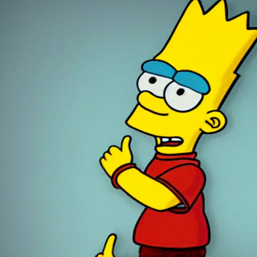 Image similar to a highly detailed photograph of Bart Simpson as a real human boy