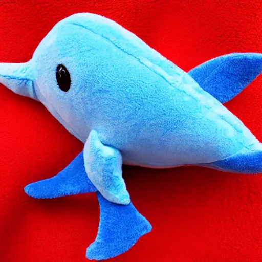 Image similar to A happy dolphin, plush doll, 8k