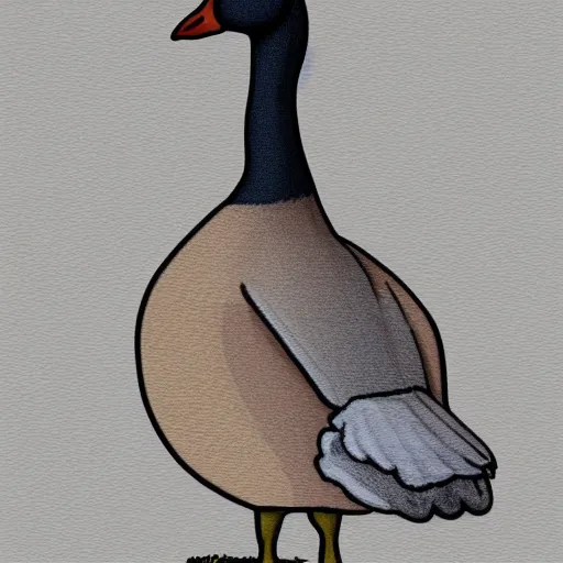 Image similar to cute goose, full body, digital paint, sticker