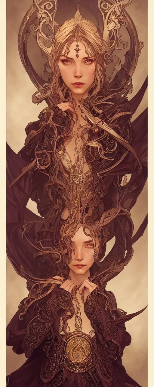 Image similar to dark crystal art nouveau, D&D, fantasy, intricate, elegant, highly detailed, digital painting, artstation, concept art, matte, sharp focus, illustration, hearthstone, art by Artgerm and Greg Rutkowski and Alphonse Mucha