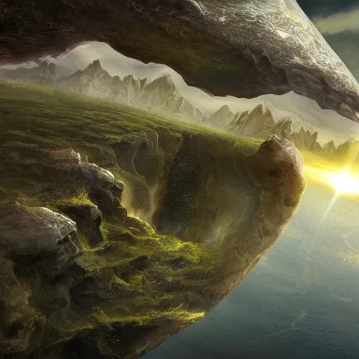 Prompt: the earth being split in half, fantasy art, artstation, highly detailed, semi-realistic