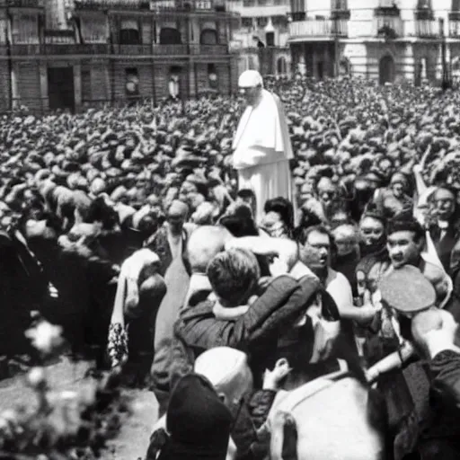 Image similar to a photo of the pope in madrid in the spanish civil war