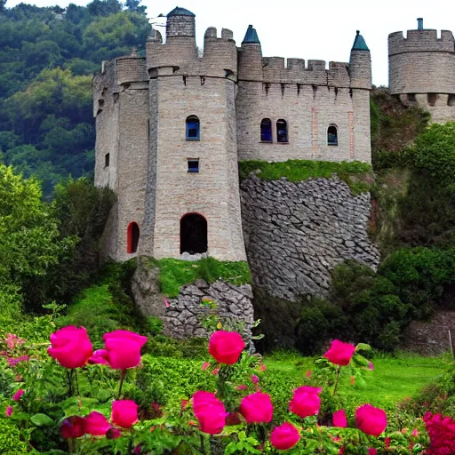 Prompt: rose castle