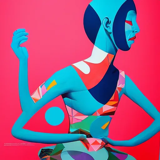 Image similar to modern sculpture visionary art color and shapes by tristan eaton and james jean, chiho aoshima color scheme