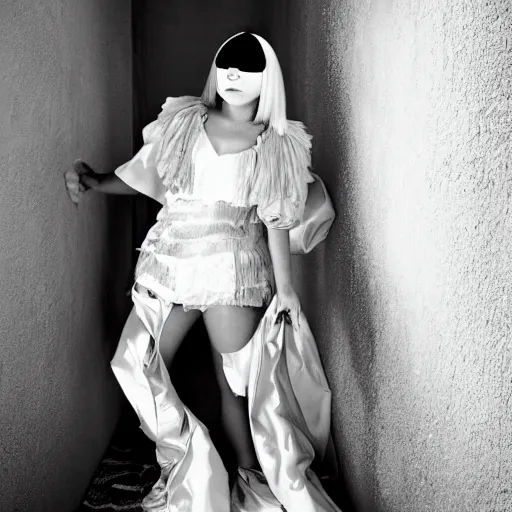 Image similar to Sia furler artistic photoshoot full body