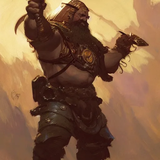 Image similar to A dwarven warrior, art by Craig Mullins, Simon Bisley, Gregory Manchess, Fernanda Suarez, Artem Demura, Alphonse Mucha, Donato Giancola, trending on artstation, digital art